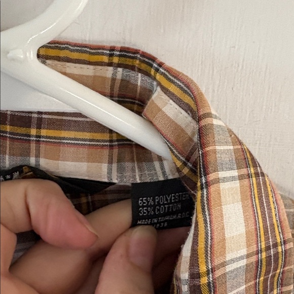 Vintage JCPENNEY brown white gold long sleeve button down western shirt Size L - Picture 8 of 9